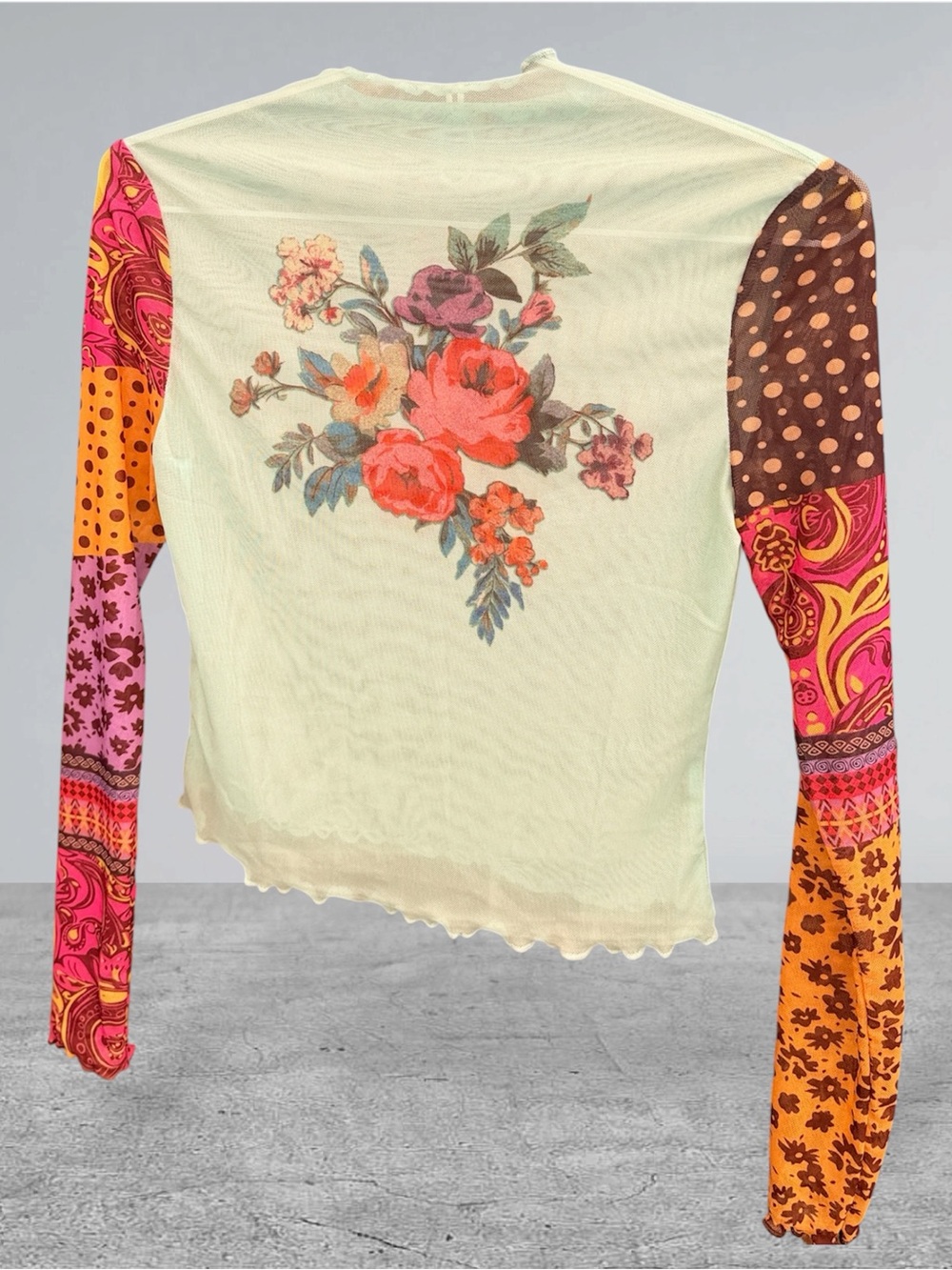 Temu Floral Crop Top Women’s Shirt Size Small